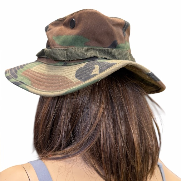 Jungle Bucket Hat Vintage Unisex 1986 Camouflage Size 7 1/2 - Picture 3 of 9
